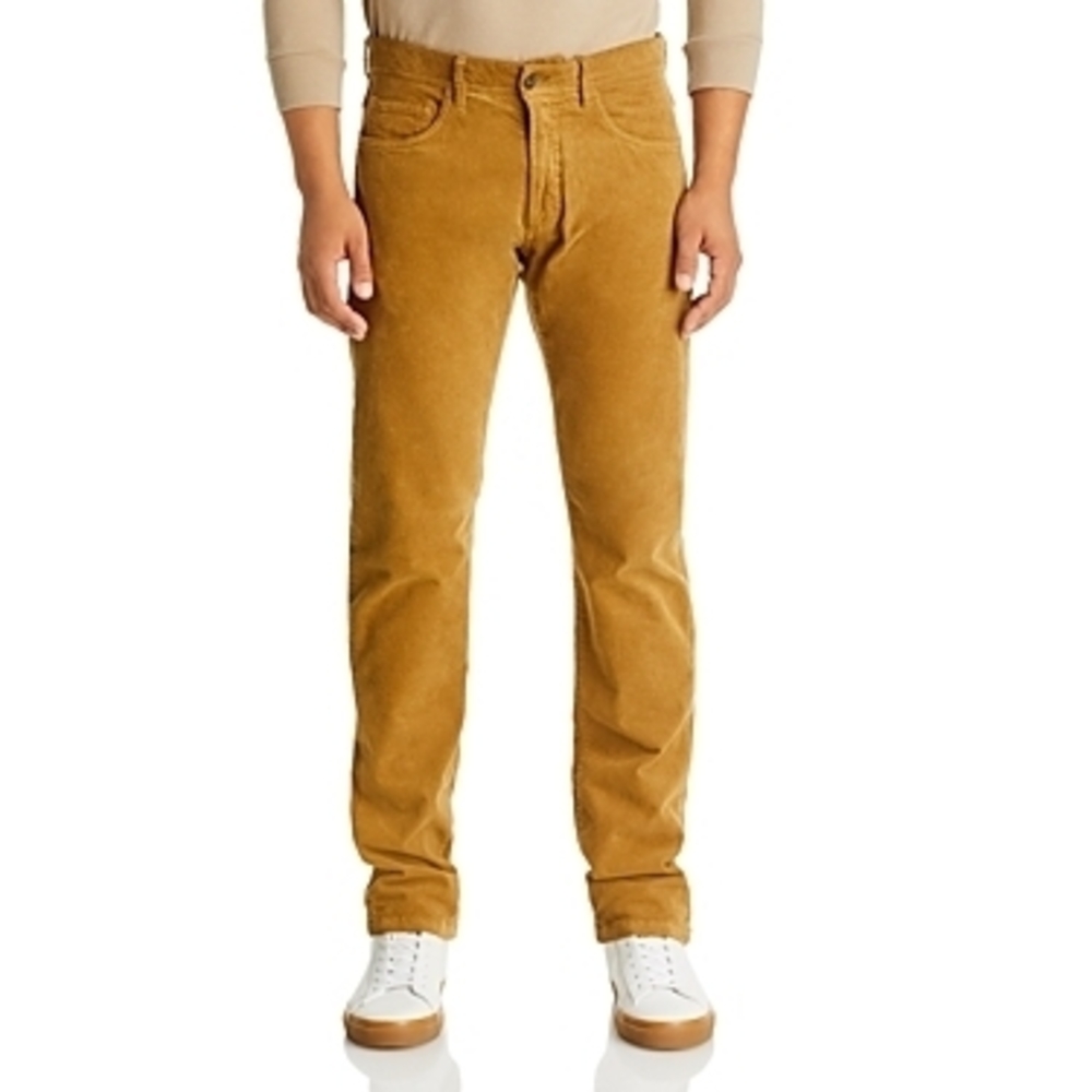 Mens Ribbed Corduroy Straight Leg Pants.Brown 38 x 30